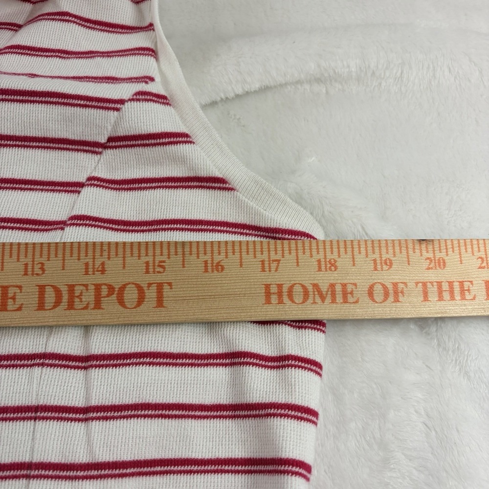 Tommy Hilfiger Sleeveless Polo Dress L Pink White Stripe Pleated Golf Tennis EUC - Picture 7 of 9